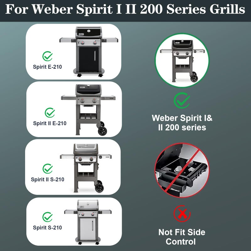 Utheer for Weber Spirit Grill Grates,17.5'' Cast Iron Grates for Spirit E210 Parts, 7637 Grill Grate for Spirit 200 & Spirit II E210/220, Replacement Parts for Weber Gas Grills with Front Control - Image 2